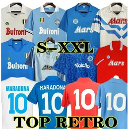 Maglie di calcio napoli classica retrò 86 86 87 88 89 90 91 92 93 94 Maradona 1986 1987 1988 1988 1989 1991 1992 1993 1994 2013 2014 Hamsik L.Insigne Higuain Retro Football Shirt