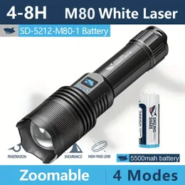 1PC Super Bright Torch Light, LED High Power ficklampa, USB -uppladdningsbar 26650 Batteribatterivattentät zoombar handhållen lampa, för akut utomhuscampingfiske