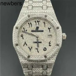 Top Audemar Pigue APF Fabryka Szwajcarska zegarek Royal Oak Mens Mechanical Wristwatch Out Out Chronograph Arabic Dial Natural Diamond Watch Wn-2lwgrv1d