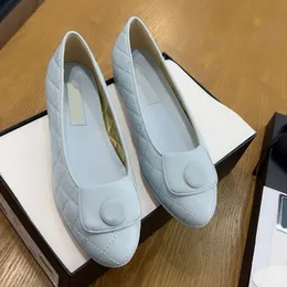 Classic Loafers Designer Dress Spring Autumn 100% Cowhide Ballet Flats Dance Shoes Fashion Check Women Black Flat Round Toe Boat Shoe Sandal