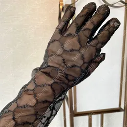 Lace Designer Gloves Nets Lady Dress Deco Luxury Women Glove Open-palm Touch Screen Cotton Blend Fashion Finger Glove Mittens