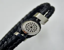 Luxury Black Woven Leather Armband med MT Branding French Mens Man Jewelry Charm Armband Pulseira som födelsedagspresent298S4771658
