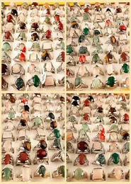 interi 100 pezzi di scatola assortiti stili di mix di anelli di pietra per gioielli di moda da donna Anello da donna con una scatola di visualizzazione8612177