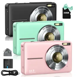 FHD 1080P Digital Camera for Kids Video with 32GB SD Card 16X Zoom Compact Point and Shoot Students 231226