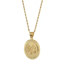 Prophet Muhammad Allah Pendant Necklace For Women Men Gold Color Middle East Islamic Arab Ahmed Muslim Jewelry285J