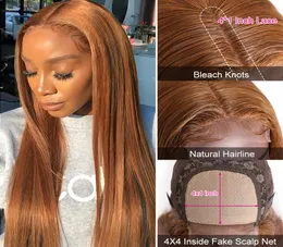 13x4 Podświetl perukę koronkowe przednie peruki ludzkie włosy miód blondynka brazylijska prosta 5x5 HD Lace Closure Wigs Pargs do włosów dla kobiet9495652