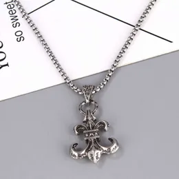 Designer ch Cross Luxury Chromes Pendant Necklace European American Fashion Hip Hop Mens Titanium Steel Womens Style Boat Anchor Heart Neckchain Sweater Chain DBI9