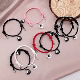 Braccialetti con ciondoli Bracciale per coppie romantiche per donne uomini Bellissimo cuore magnete astronauta intrecciato fatto a mano gioielli alla moda amante regali