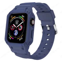 Capa para apple watch band 44mm 45mm 49mm 42mm pulseira de relógio tpu protetora ultra 1/2 49mm pulseira de silicone