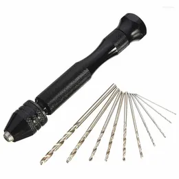 Ställer in Professional Hand Tool Sets Quality Mini Micro Aluminium Drill With Keyless Chuck 10/20pc High Speed ​​Steel Twist Borrs Rotary Tool