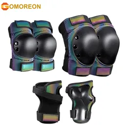 Gomoreon Adult Kids Youth Knie Pads Elbow Arms Wachen Sportschutzausrüstung für Skateboard -Skating -Roller -Zyklus 231227