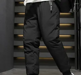 Pantaloni da uomo in piumino per capispalla invernale Anatra resistente al freddo, cotone sportivo addensato sciolto e caldo