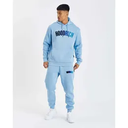 2023 Sports Hoodrich Tracksuit Letter Toalha Bordado Capuz de moletom de inverno para homens colorido azul sólido Loe