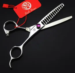 Scissors 540# 6.0'' Brand Purple Dragon Hairdressing Scissors JP 440C Barber's 14 Teeth 40% Thinning Rate Thinning Scissors Hair Shears