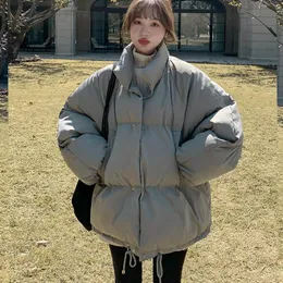 Parkas jaqueta de inverno feminina parkas 2022 novo snowsuit moda mangas compridas solto casacos coreanos 5 cores roupas pão feminino