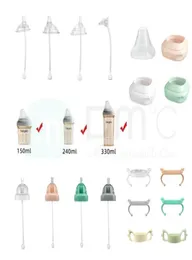 Hegen Baby Milk Feeding Botting Loving Coping Coping استبدال مقبض حلقة Silicone Straw Duckbill Adapter Kids Leill Clist اشرب 211021602109