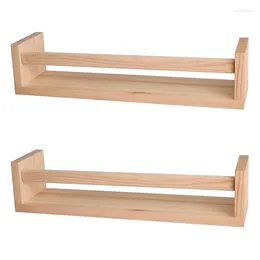 Contenitori per cucina 2 pezzi Scaffale a parete mobile in legno naturale per bambini Scaffali per la cameretta dei bambini Arredamento per il bagno Portaspezie