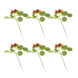 Parti Dekorasyonu 6 PCS Simüle Bayberry saksı bitki esnek model yapay balmumu bitkileri sahte meyveler modelleri dekor plastik