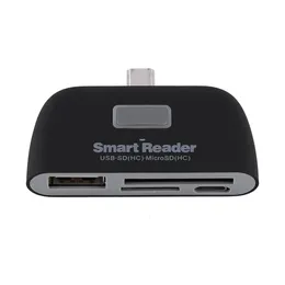 القراء Freeshipping 4 in1 OTG/TF/SD Mini Smart Card Adapter Micro USB Port للهاتف الأبيض