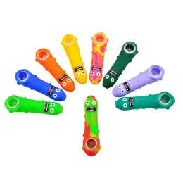 bong Cucumber Shape Silicone Smoking Pipe With Glass Bowl Multifunctional dual purpose 120mm 110mm Banana Tobacco Hand Pipes Water ZZ