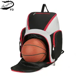 Fengdong football backpack carry bag for basketballs fashion waterproof lightweight sport backpack men large capacity school bag 231227
