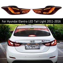 Acessórios para carro, montagem de luz traseira, indicador de seta, para hyundai elantra, luz traseira led 11-16, luzes de freio reversas