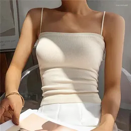 Women's Tanks Summer Women Vest Tops Sleeveless Cotton Soft Elastic Washable Wear-Resistant Bra Crop Top Seamless Bralette Tees