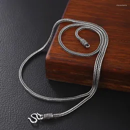 Chains ZABRA 925 Silver Necklace Men And Women Tide Brand All-match Chopin Chain Retro Personality Sweater