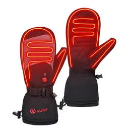 SAVIOR HEAT Heated Mittens Waterproof Electric Heated Skiing Gloves for Men Women Thermal Gloves With Rechargeable Battery 231227