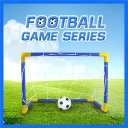 Mini fällbara barn inomhus/utomhus hållbar fotbollsträning sport lekspel kit bärbar fotboll boll net mål set barn gåva 231227