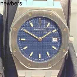 Top Audemar Pigue Apf Factory Relógio Suíço Royal Oak Masculino Relógio de Pulso Mecânico Piglet 56175st S/aço 33mm Quartzo com Placa de Lanche Azul A+ WN-38004T2C