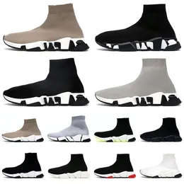 Klassisk belenciaga strumpskor Mens Mens Womens Belanciaga Running Sneakers Graffiti Beige All Black White Pets Up Black White Red Outdoor Shoe Socks Trainers