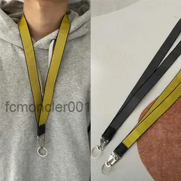 Longe industrielle longe porte-clés bracelet en nylon jaune licol mode pendentif de bagage unisexe marque designer boucle en alliage sculpté D301g B6LO