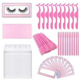 Pink/Purple Lash Packaging Boxes Cluster Eyelashes Boxe Natural Faux Fluffy Mink Eyelashs Packaging Rhinestones False Nail Art 231227