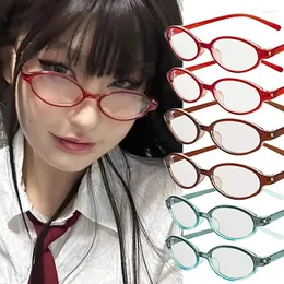 Okulary przeciwsłoneczne 2023 Moda Y2K Red zielona rama retro owalne okulary przyprawy dziewczyna szklana oko
