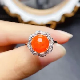 Cluster Rings Orange Fire Opal Ring Silver Bridal уникальный 925 стерлинговые украшения для обручальной свадьбы