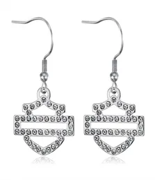 2PairSlot Ny ankomst Clean Crystal Biker Style Earrings 316L Rostfritt stål Fashion Smycken Polering Unisex Motorcyklare Earring8552308