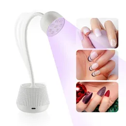 Mini Nail LED -lampa 24W Dryer False Manicure Polish Glue Fast Torkning UV Light 360 ° Bendable Table Design 231226