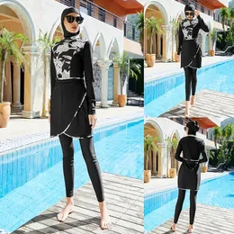 Set Muslimischen Badeanzug Frauen 2022 Neue Modest Kleidung Bademode Lange Plain Burkini mit Hijab Mujer Moslem Muslem Maillot De Bain femme
