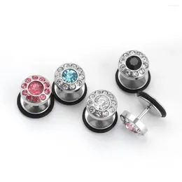 Ohrstecker 2 Stück Unisex Kristall Zirkonia Hantel Hanteln Edelstahl Schraube Damen Herren Ohr Ohrring Piercing Schmuck