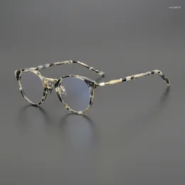 Lunettes de soleil Cadres Acétate Personnalité Retour aux Anciens Rondeur Hommes et Femmes Cadre Plaine Optique Prescription Pure Fait Main