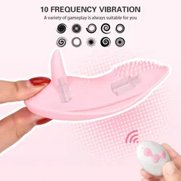 Massage trosor bär vibratorfickhopp ägg kvinnlig onanator klitoris tunga slickar massager sexmaskin fitta vuxen leksak för2753086