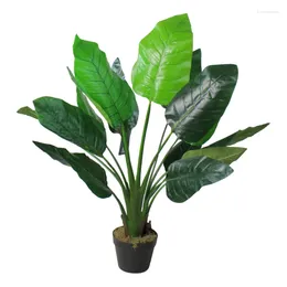 Flores decorativas 42 "pájaro verde artificial de planta con maceta negra plantas de oficina de boda para decoración de jardín falso