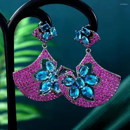 Dangle Earrings Jimbora Luxury 화려한 귀여운 귀여운 펜던트 여성 신부 웨딩 파티 두바이 매일 반짝이는 보석