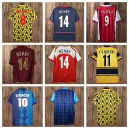 86 07 Retro Henry Bergkamp Soccer Jerseys 94 97 Vieira Merson Adams Vieira Home Away Football Shirt dla dorosłych krótkie długie rękawy