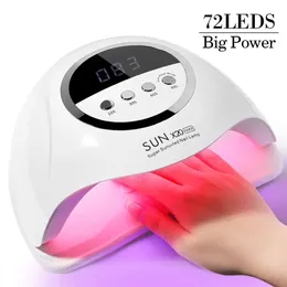 320W Professional 72LEDS UV LED -Nagellampen -Trockner mit vier Timer -Speicherfunktionslampe für Gelpolnische Trocknungslampe für Maniküre 231227