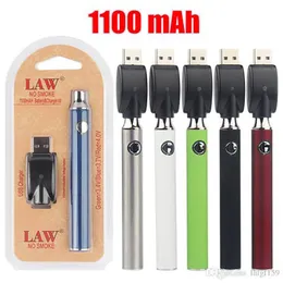 LAW no Smoke Vape Pen Регулировка нижнего напряжения батареи 3,4 В-4,0 В 1100 мАч с USB-зарядным устройством