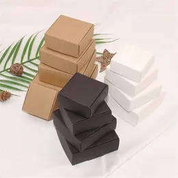 10 peças de papel Kraft Paper Gift Box Diy Fester Handmade Candy Packaging Birthday Party Decoration Presente de Natal 231227