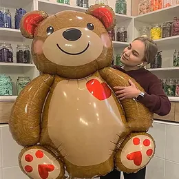 Подарки на день Святого Валентина Big Love Bear Foil Balloons Свадебное обручальное обручание 231227