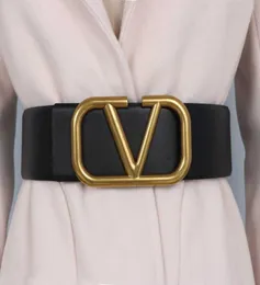 Belts Straight hair wide belt cowhide metal Vshaped button skirt coat simple decoration sealing waist closing ins8937810